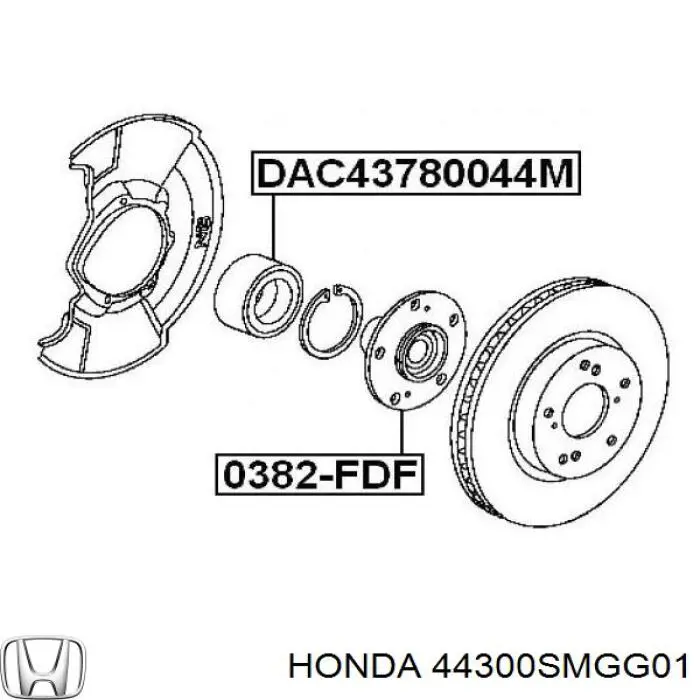 Cojinete de rueda delantero 44300SMGG01 Honda
