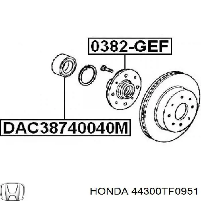 Comprar 44300TF0951 Honda Cojinete de rueda delantero