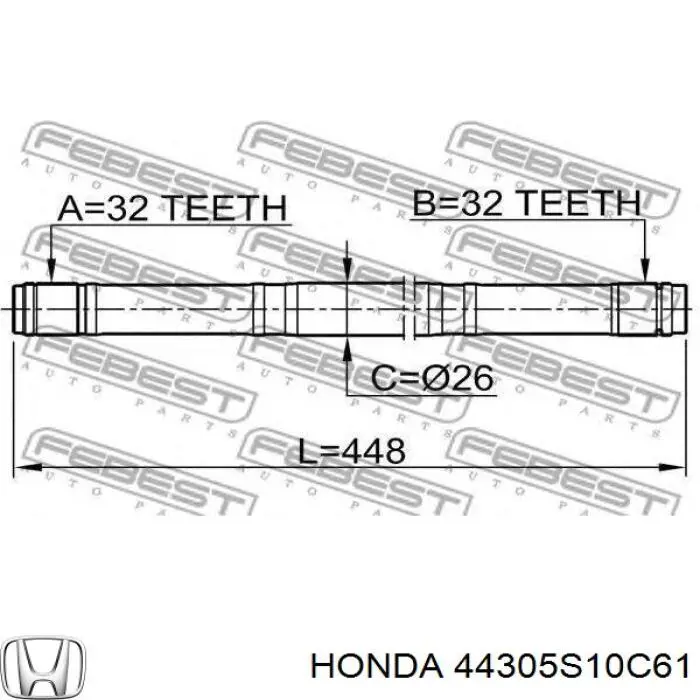 Semieje delantero derecho Honda 44305S10C61 precio, desde 68,86 EUR