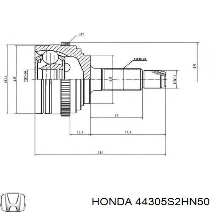 Semieje delantero derecho Honda 44305S2HN50 precio, desde 42,88 EUR