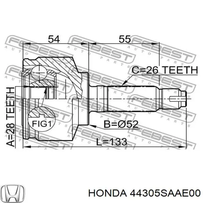 Árbol de transmisión delantero izquierdo para Honda Jazz (GD)