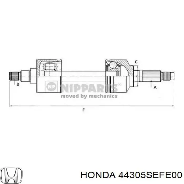 44305SEFE00 Honda árbol de transmisión delantero derecho