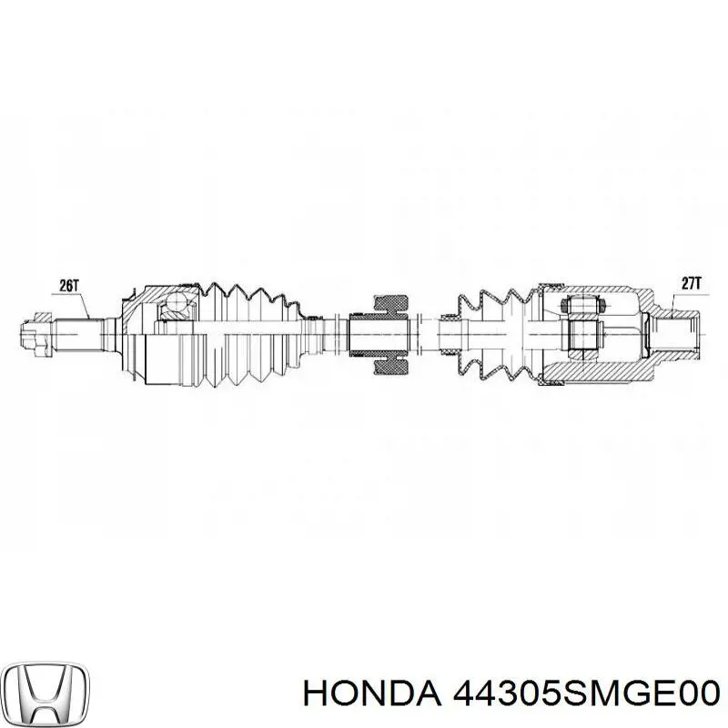 44305SMGE00 Honda árbol de transmisión delantero derecho