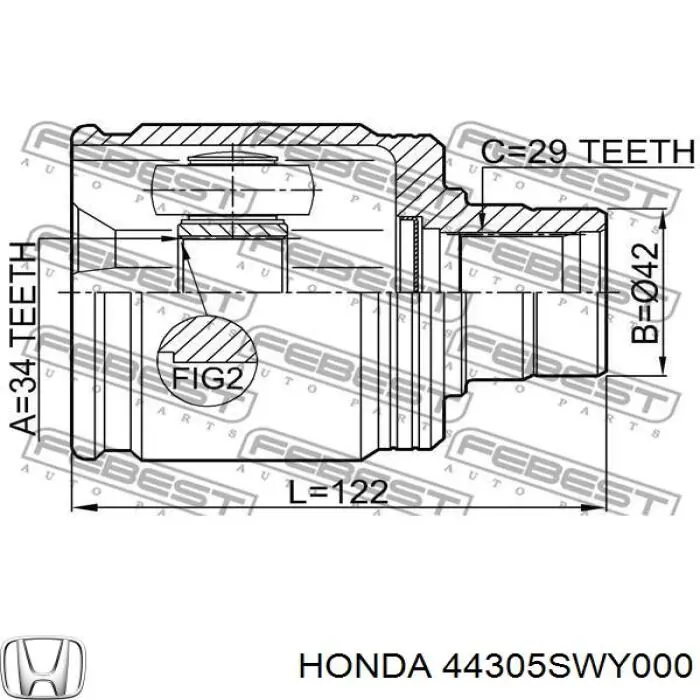 44035SWY010 Honda árbol de transmisión delantero derecho