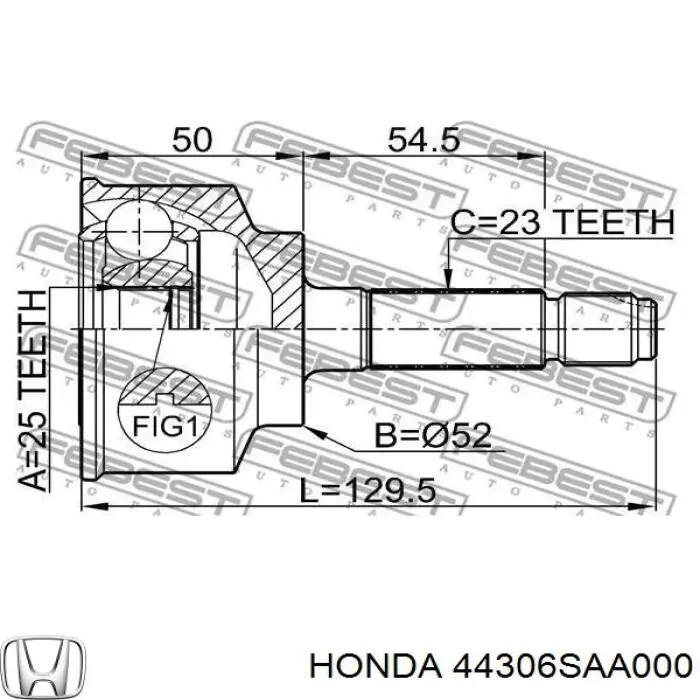 44306SAA000 Honda junta homocinética exterior delantera