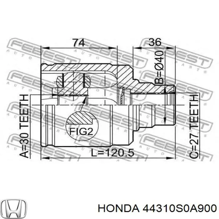 44310S0A900 Honda junta homocinética interior delantera izquierda