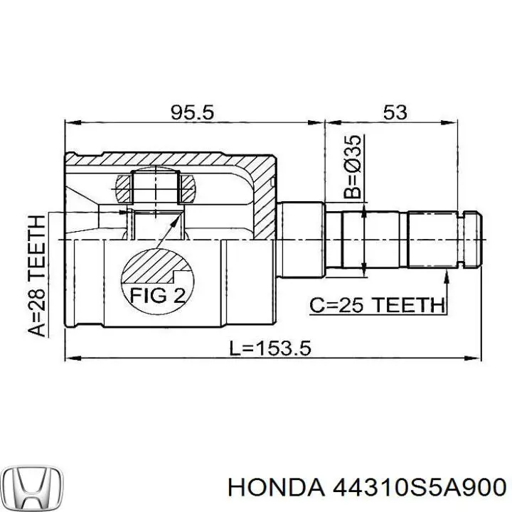 44310S5A900 Honda junta homocinética interior delantera derecha