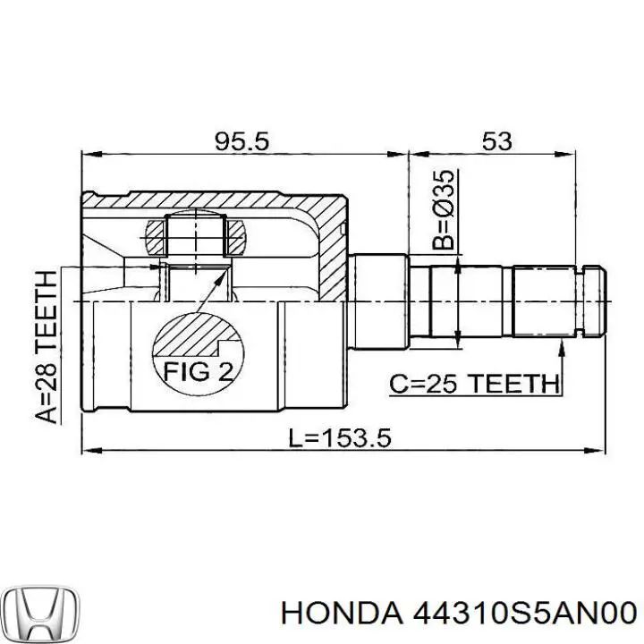 Junta homocinética interna delantera izquierda Honda 44310S5AN00 precio, desde 239,43 EUR
