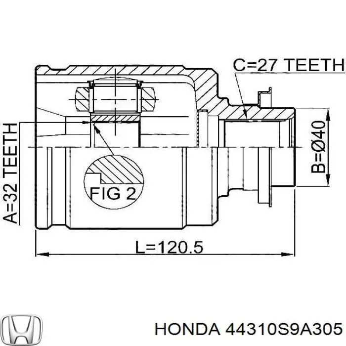 Comprar 44310S9A305 Honda Junta homocinética interna delantera izquierda