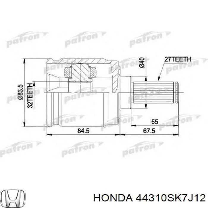 44310SK7J12 Honda junta homocinética interior delantera izquierda