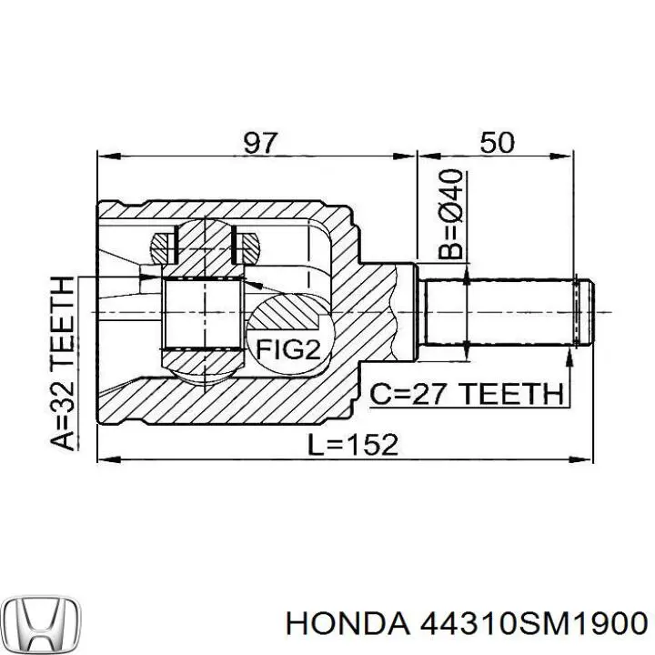 44310SK7J12 Honda Junta homocinética interna delantera izquierda