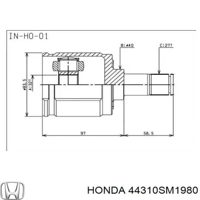 Comprar 44310SM1980 Honda Junta homocinética interna delantera
