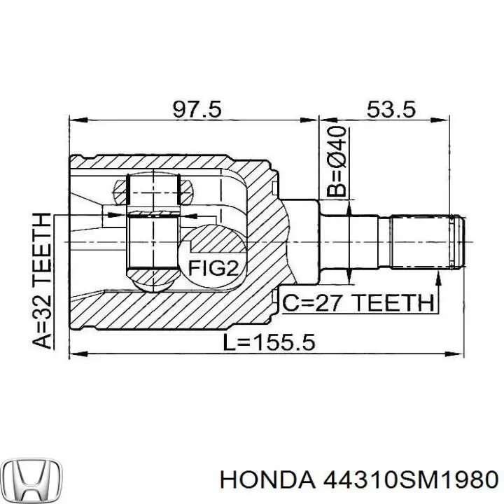 Junta homocinética interna delantera Honda 44310SM1980 precio, desde 44,47 EUR