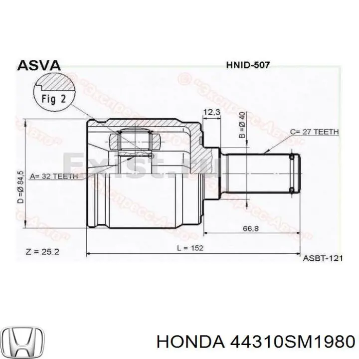 44310SM1980 Honda junta homocinética interior delantera