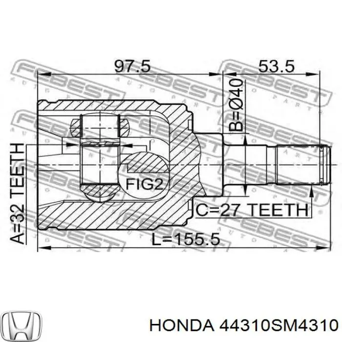 44310SM4310 Honda junta homocinética interior delantera derecha