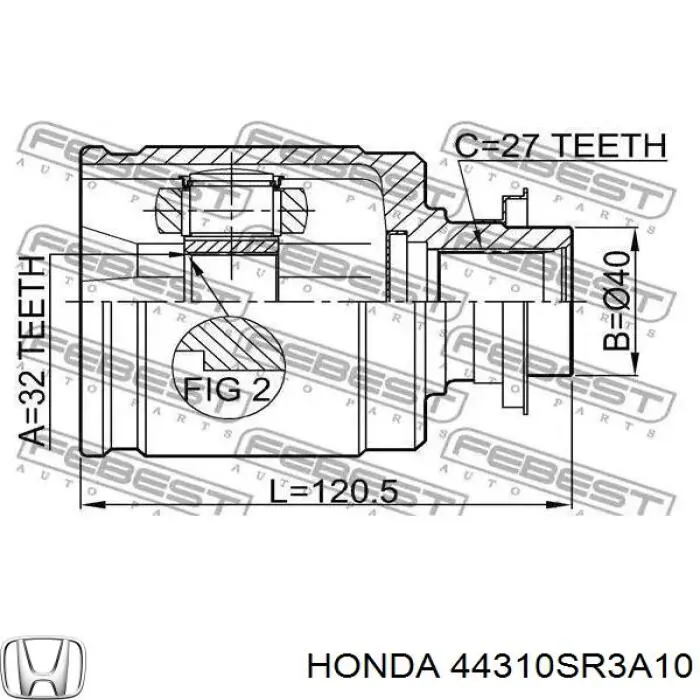 44310SR3A10 Honda junta homocinética exterior delantera