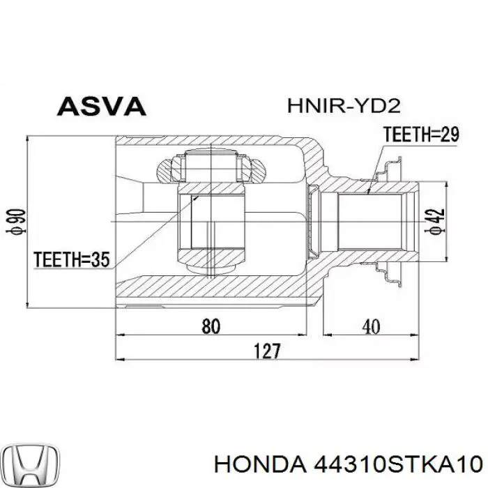Comprar 44310STKA10 Honda Junta homocinética interna delantera izquierda