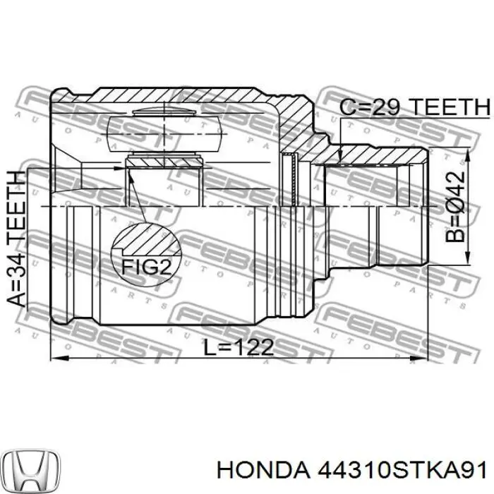 44310STKA91 Honda junta homocinética interior delantera derecha