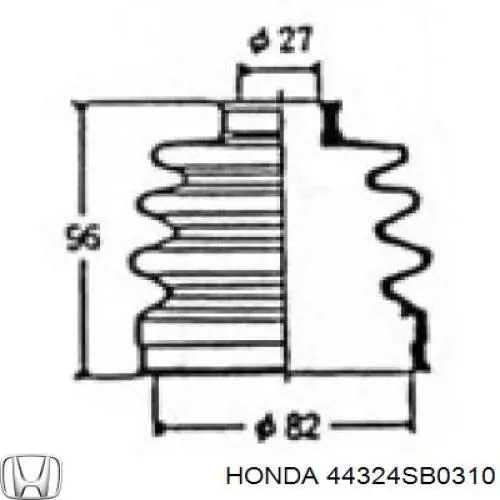 44324-SB0-310 Honda fuelle, árbol de transmisión delantero exterior