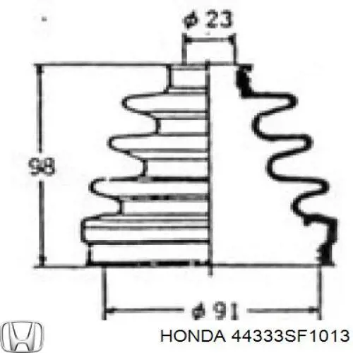 44333SF1013 Honda fuelle, árbol de transmisión delantero exterior