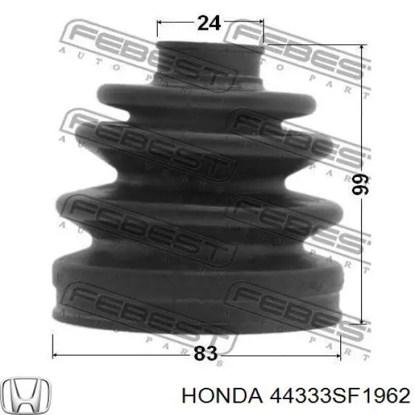 44333SF1962 Honda Fuelle transmisión delantero exterior