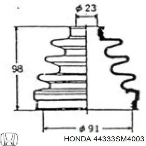 44333-SM4-003 Honda fuelle, árbol de transmisión delantero exterior