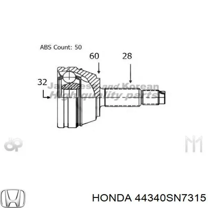 44340SN7315 Honda junta homocinética exterior delantera