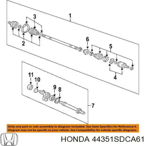 44351SDCA61 Honda