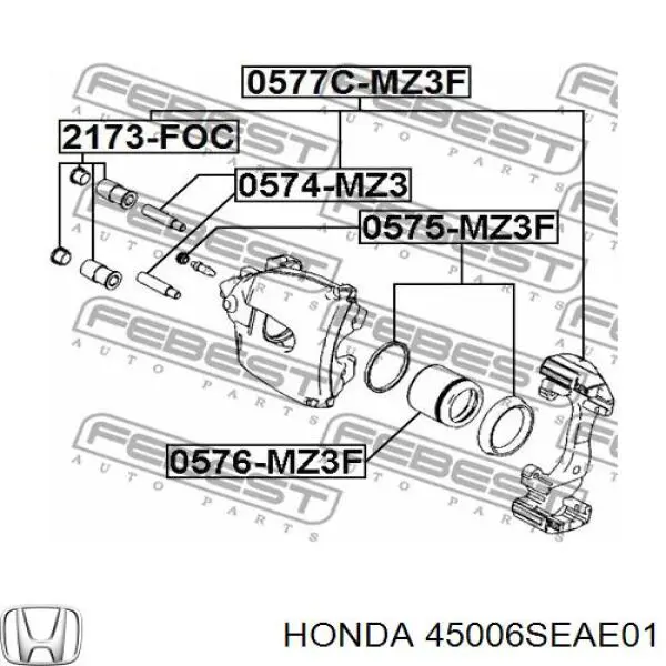 45006SEAE01 Honda juego de reparación, pinza de freno delantero
