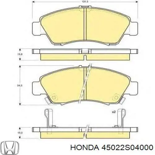 45022-S04-000 Honda pastillas de freno delanteras