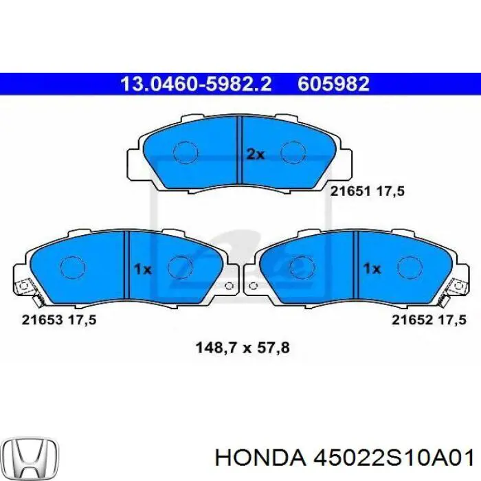 45022S10A01 Honda pastillas de freno delanteras