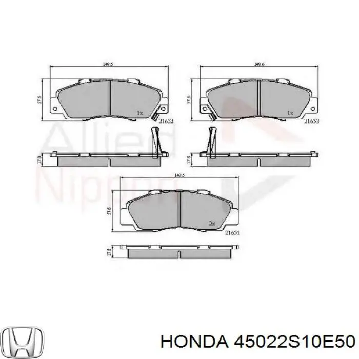 45022S10E50 Honda pastillas de freno delanteras