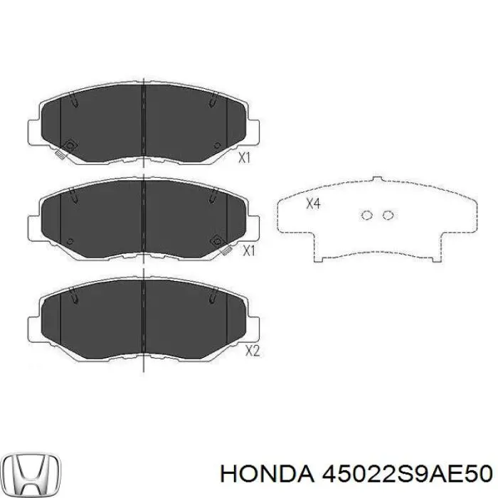 Pastillas de freno delanteras Honda 45022S9AE50