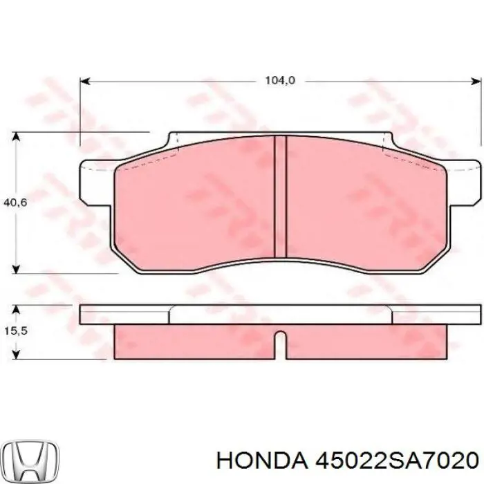 45022SA7000 Honda pastillas de freno delanteras