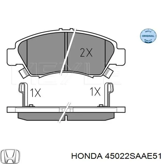 45022SAAE51 Honda pastillas de freno delanteras