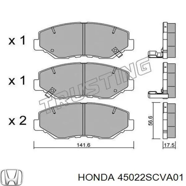 Pastillas de freno 45022SCVA01 Honda
