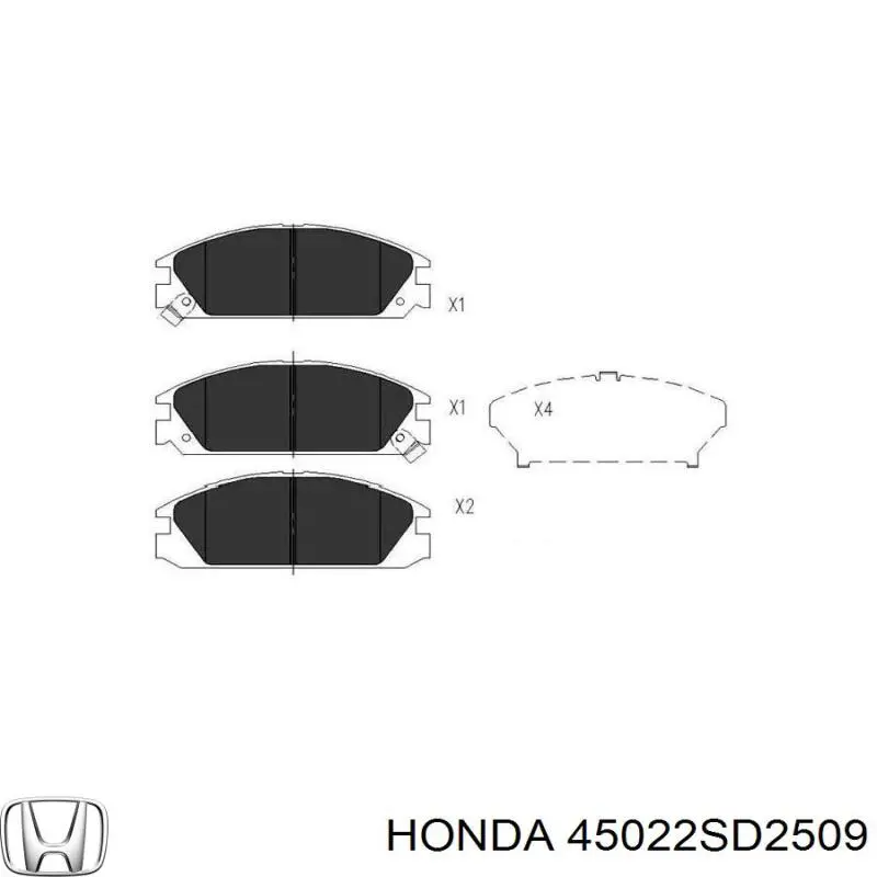 45022SD2509 Honda pastillas de freno delanteras