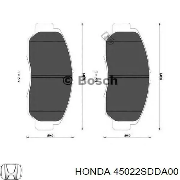 45022SDDA00 Honda pastillas de freno delanteras