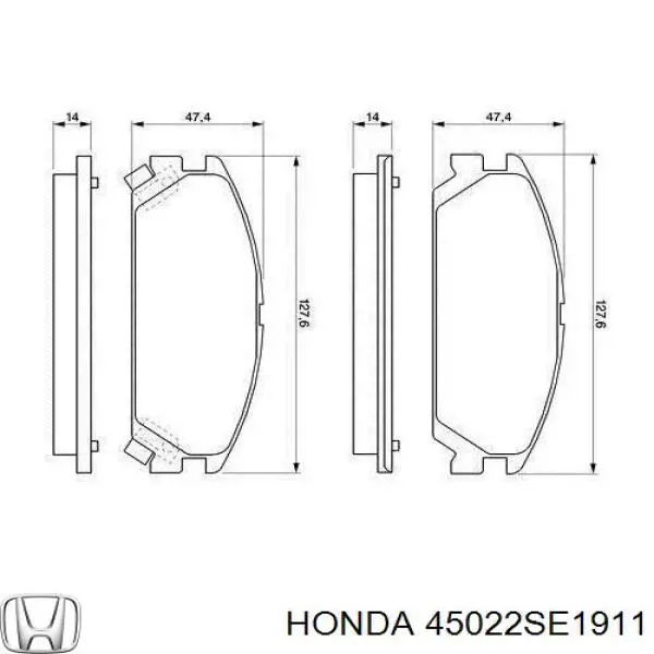 45022-SE1-911 Honda pastillas de freno delanteras