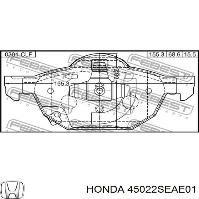 Comprar 45022SEAE01 Honda Pastillas delanteras de freno