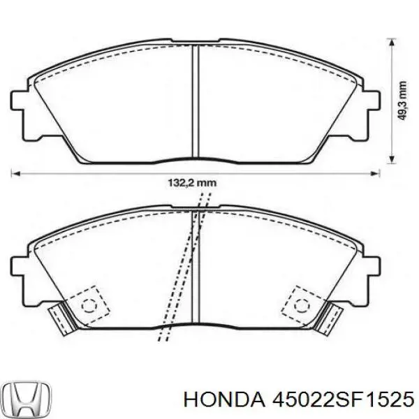 45022SF1525 Honda pastillas de freno delanteras