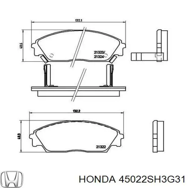 45022-SH3-G31 Honda pastillas de freno delanteras