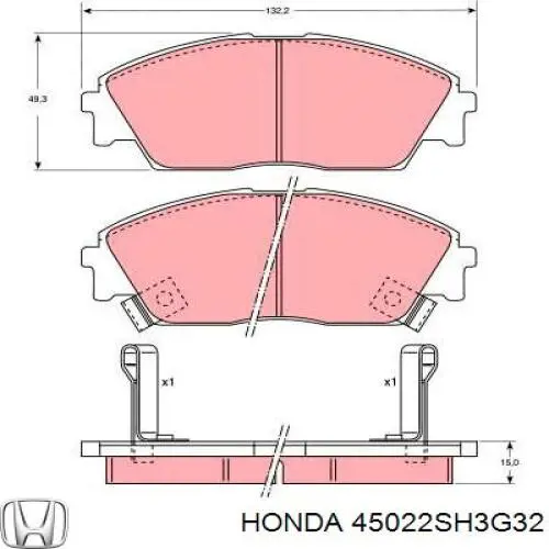 45022-SH3-G32 Honda pastillas de freno delanteras