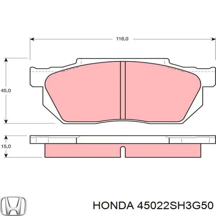 45022SH3G50 Honda pastillas de freno delanteras