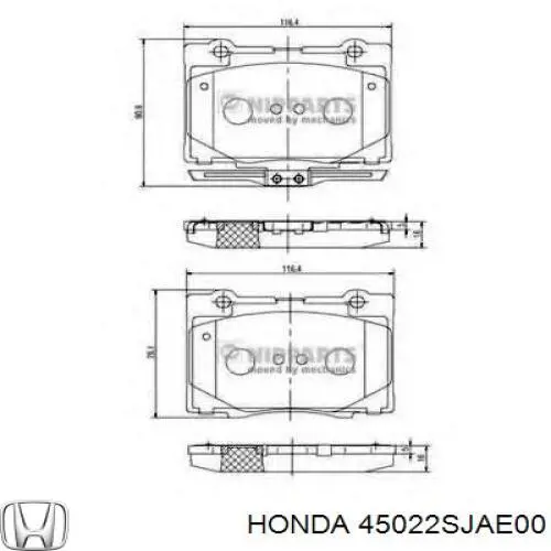 45022SJAE00 Honda pastillas de freno delanteras