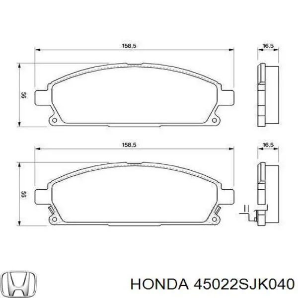45022SJK040 Honda Pastillas delanteras