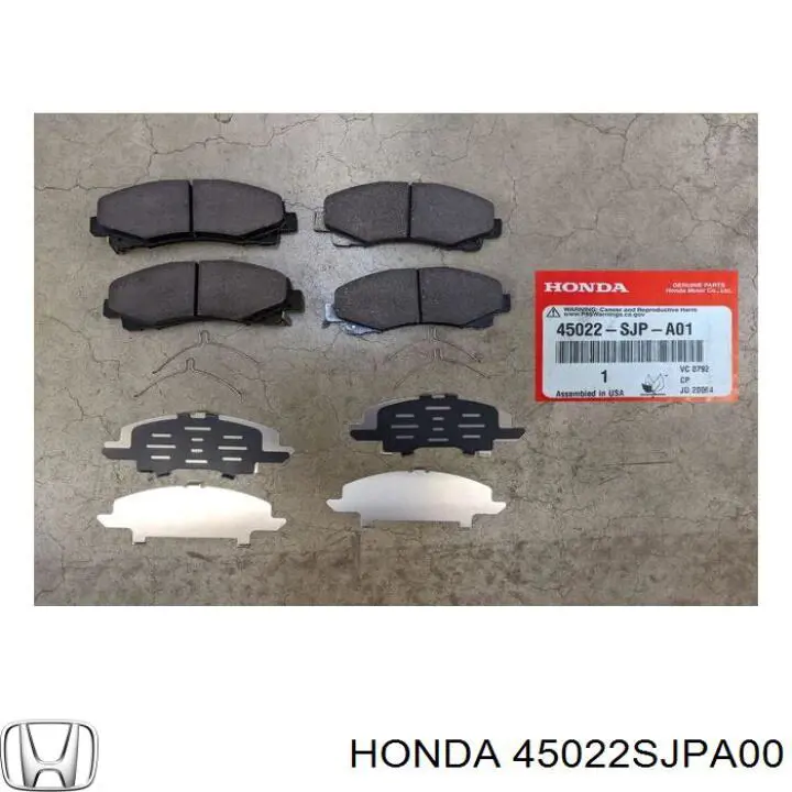 45022SJPA00 Honda pastillas de freno delanteras