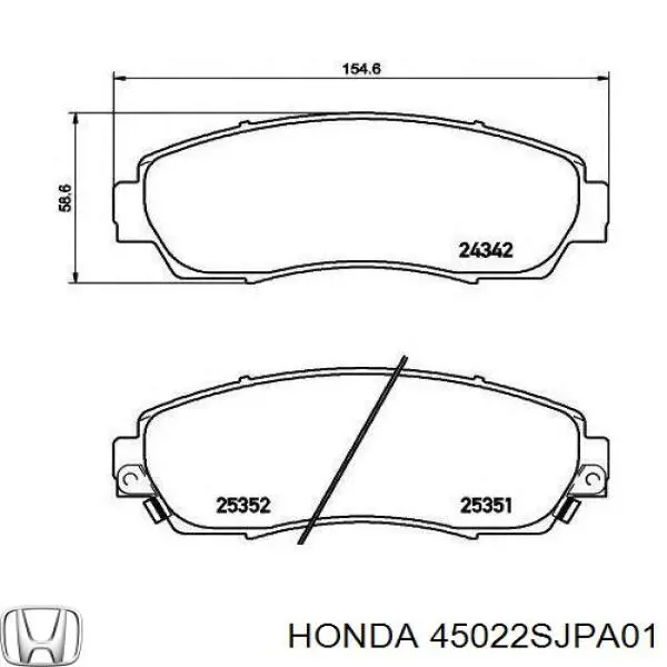45022SJPA01 Honda Pastillas delanteras