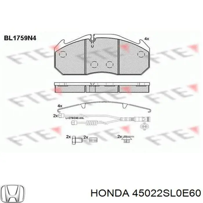 Pastillas de freno delanteras Honda CR-V 1 RD
