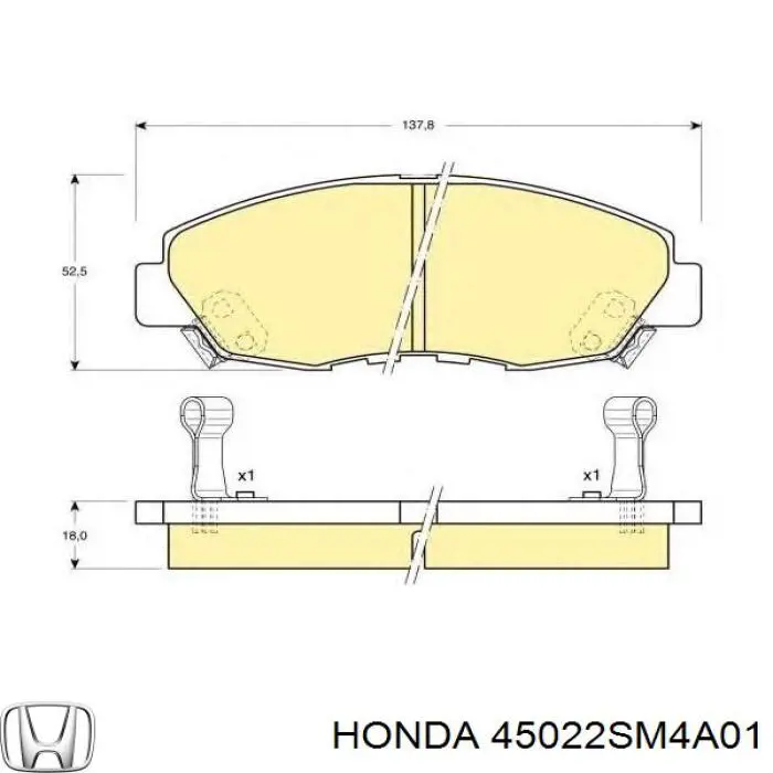 45022SM4A01 Honda pastillas de freno delanteras
